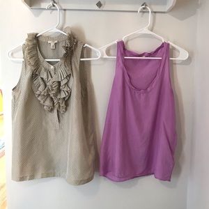 Two J Crew 100% Silk blouses.